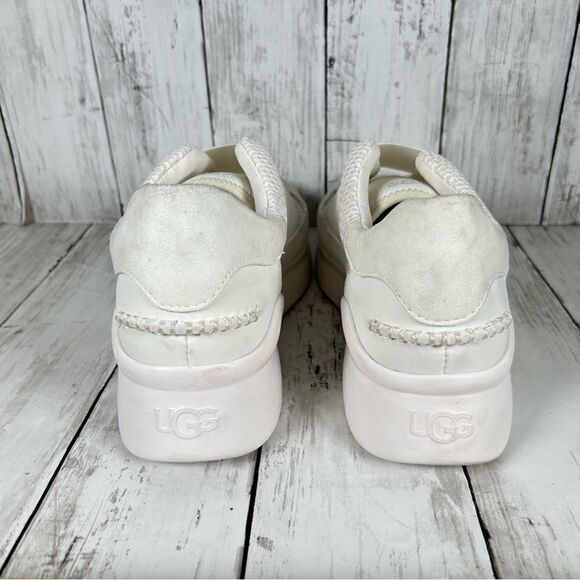 UGG Womens Libu Lite White Fashion Platform Leather Mesh Sneaker Size 9.5 - Picture 6 of 11